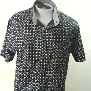 Carbon Black with white designs.